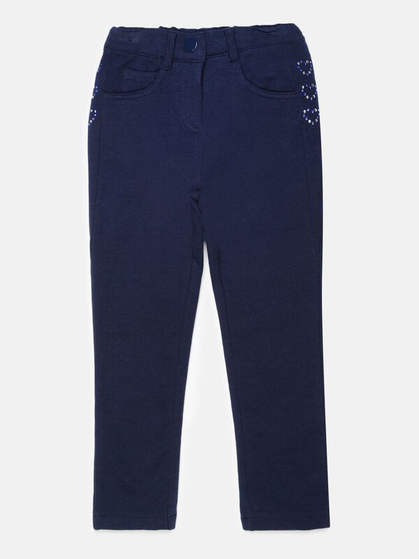 Terry Long Trousers -Navy image number null